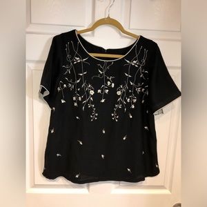 Black Skirt and Blouse Set (Blouse is embroidered). See photos for measurements